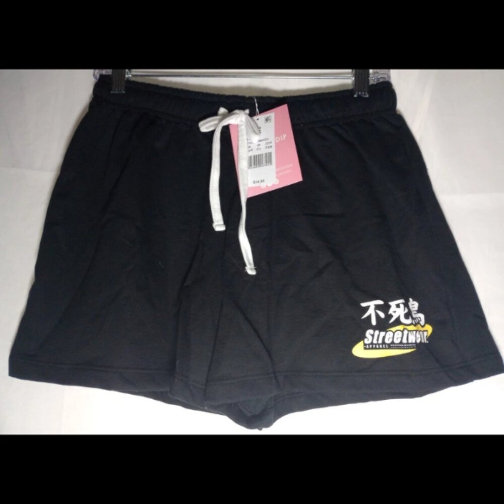 NWT SKINNYDIP London Black Shorts XS Japanese Phoenix Streetwear Graphic